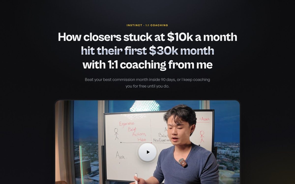 1:1 coaching landing page preview