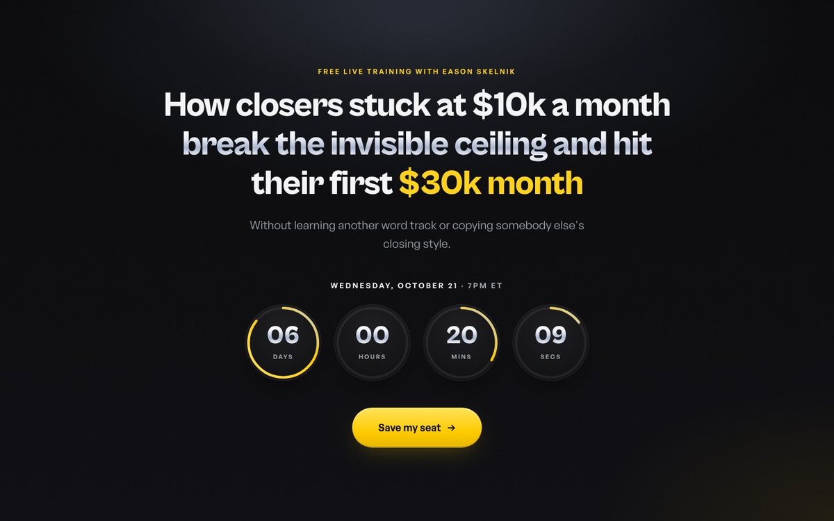 Registration page preview